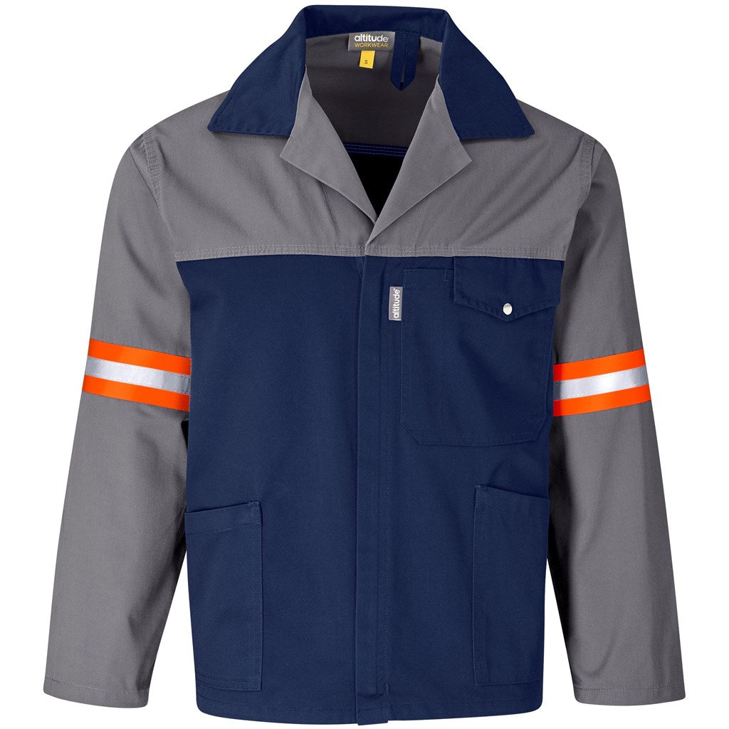 Site Premium Two-Tone Polycotton Jacket - Reflective Arms - Orange Tape - GREY