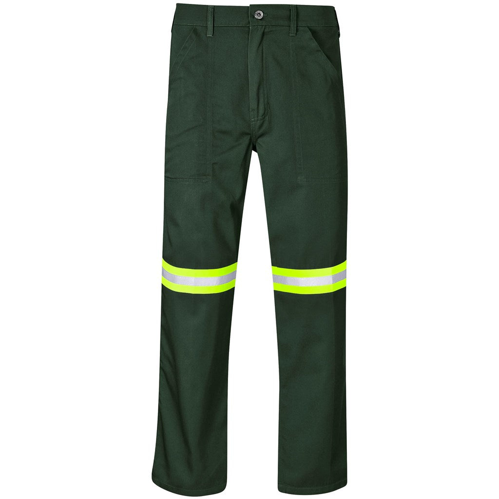 Site Premium Polycotton Pants - Reflective Legs - Yellow Tape - OLIVE
