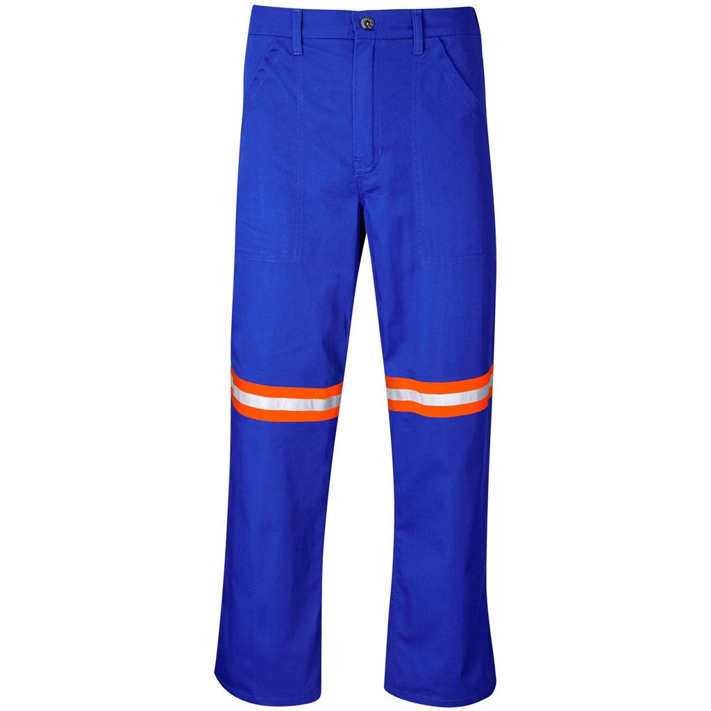 Site Premium Polycotton Pants - Reflective Legs - Orange Tape - ROYAL BLUE