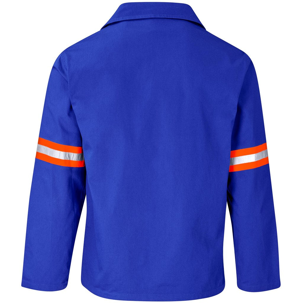 Artisan Premium 100% Cotton Jacket - Reflective Arms - Orange Tape - Royal Blue