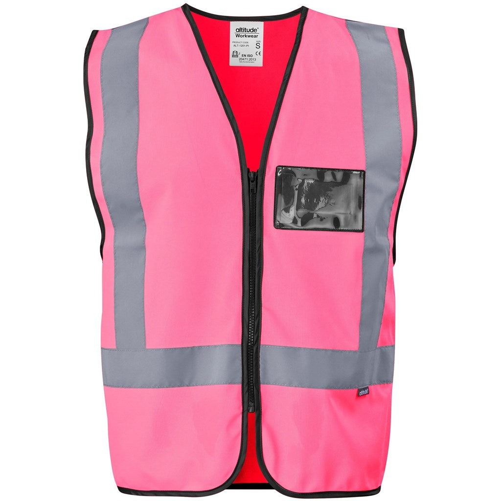 Direction En4 Hi-Viz Reflective Full Zip Vest - PINK