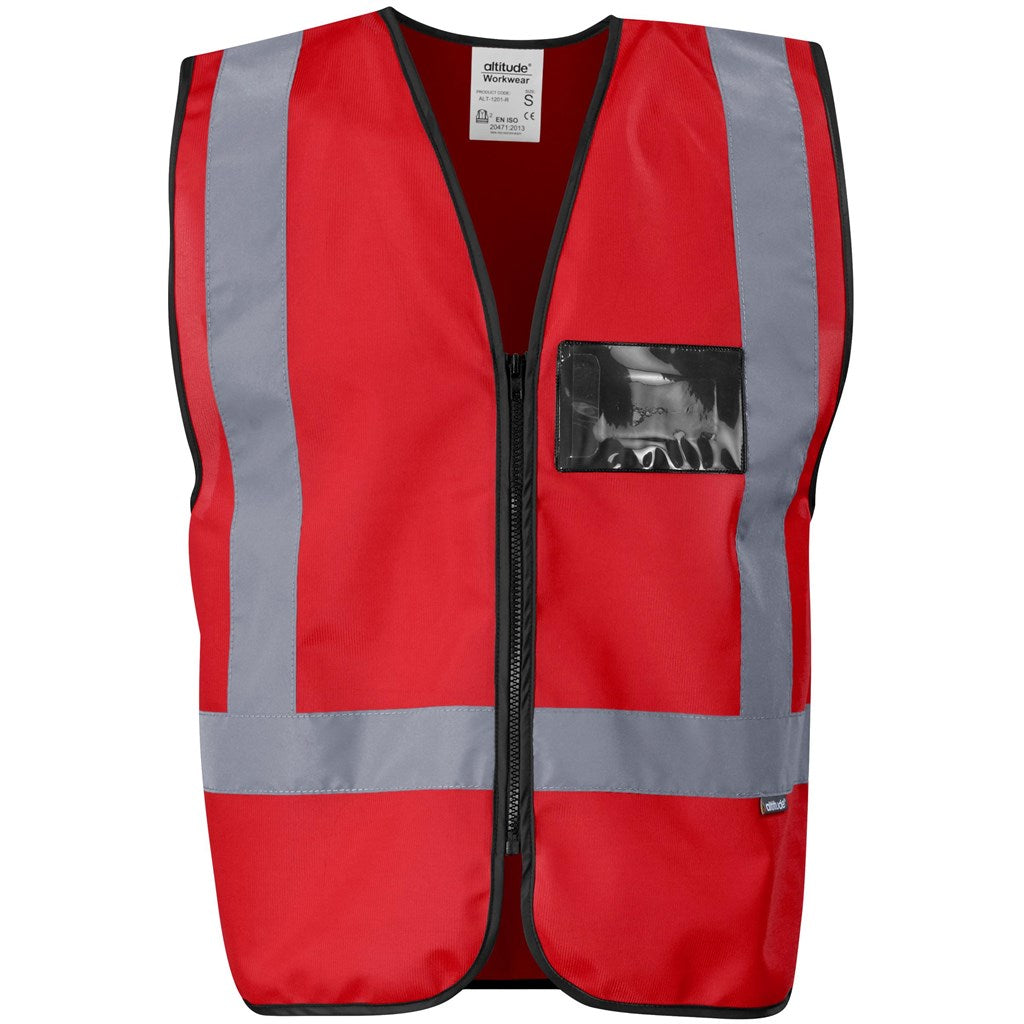 Direction En4 Hi-Viz Reflective Full Zip Vest - RED