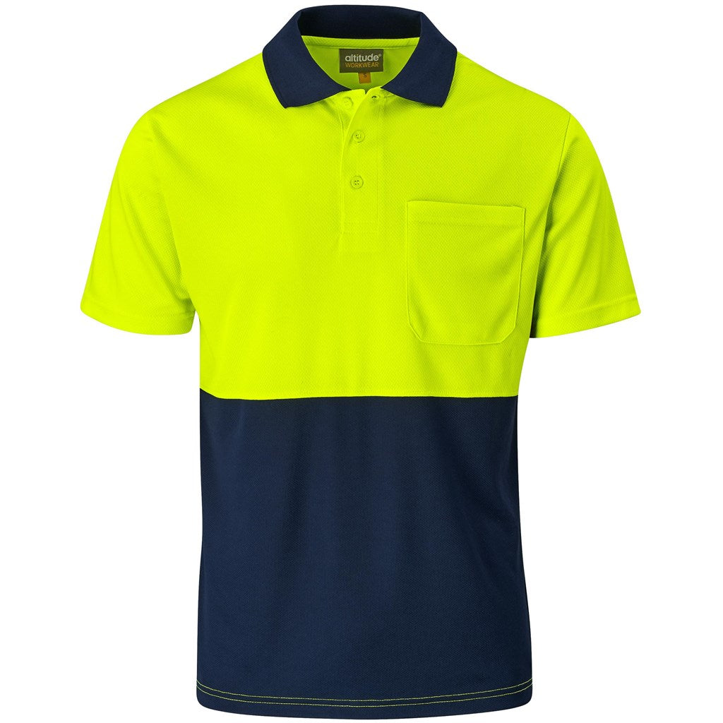 Inspector Two-Tone Hi-Viz Golf Shirt - YELLOW