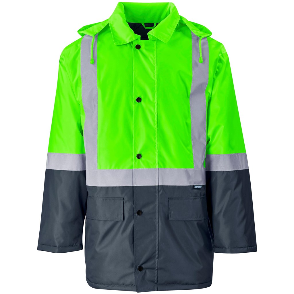 Hazard Padded Two-Tone Hi-Viz Reflective Jacket - LIME