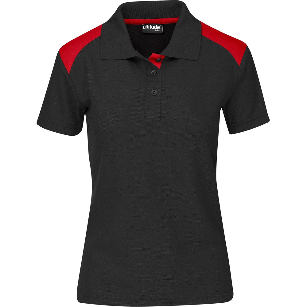 Ladies Apex Golf Shirt - BLACK RED