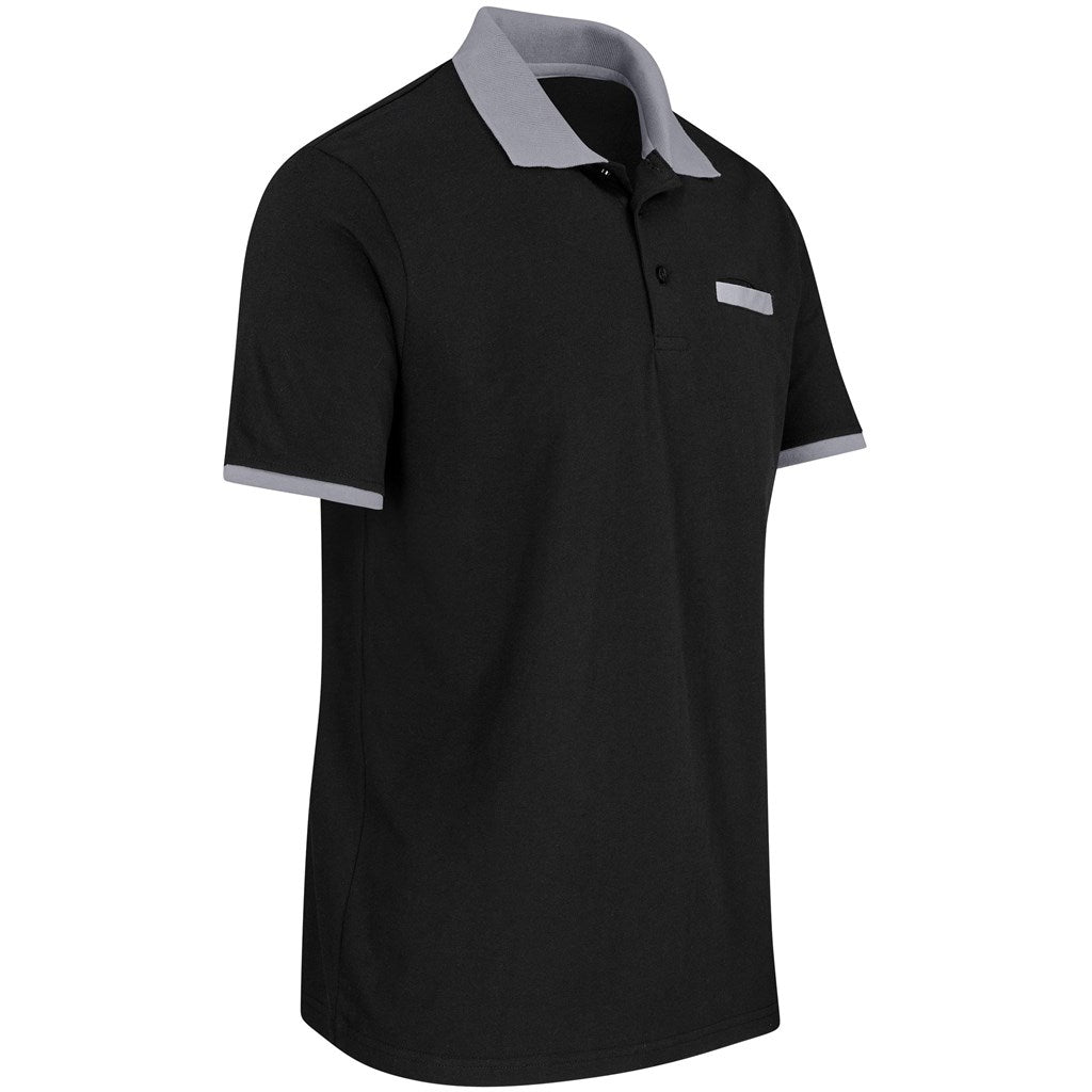 Mens Caliber Golf Shirt - Black Grey