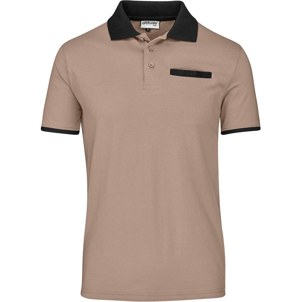 Mens Caliber Golf Shirt - STONE