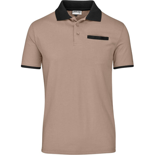 Mens Caliber Golf Shirt - Stone