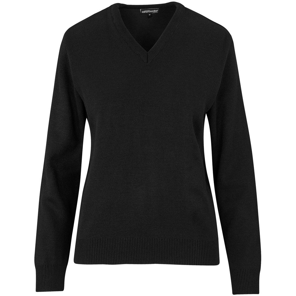 Ladies Heavyweight Ecuador V-Neck Jersey - BLACK