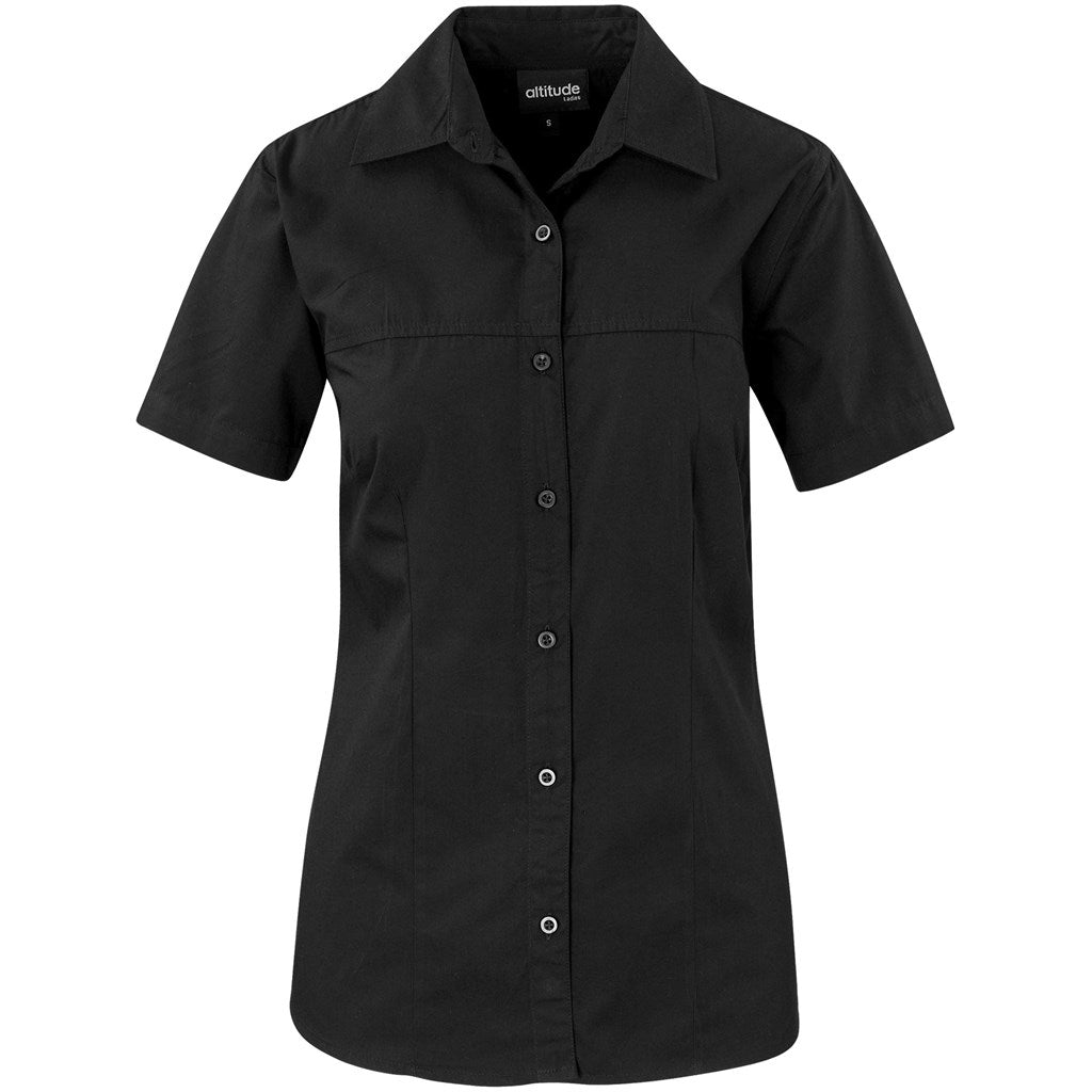 Ladies Short Sleeve Empire Shirt - BLACK