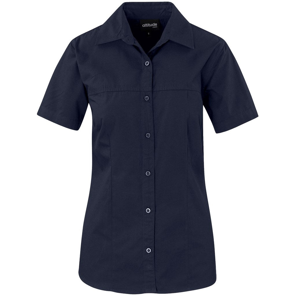 Ladies Short Sleeve Empire Shirt - NAVY