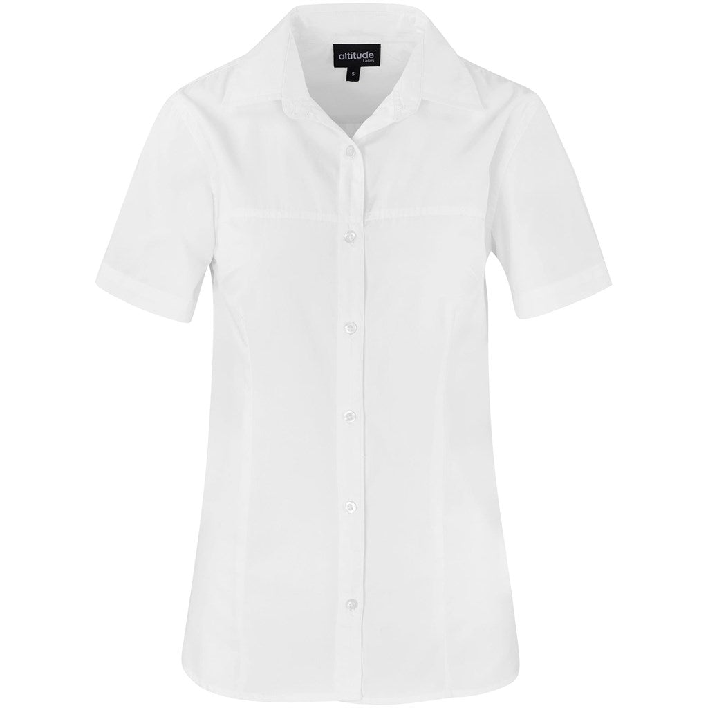 Ladies Short Sleeve Empire Shirt - WHITE