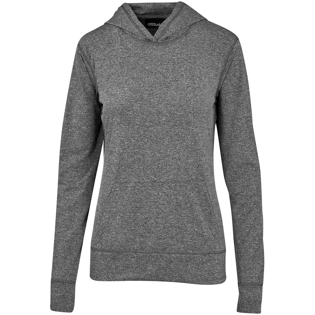 Ladies Fitness Lightweight Hooded Sweater - BLACK