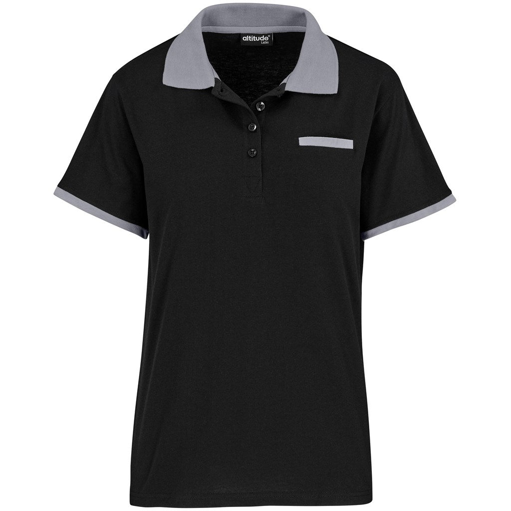 Ladies Caliber Golf Shirt - BLACK GREY