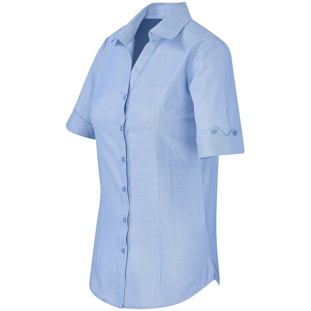 Ladies Short Sleeve Northampton Shirt - Sky Blue
