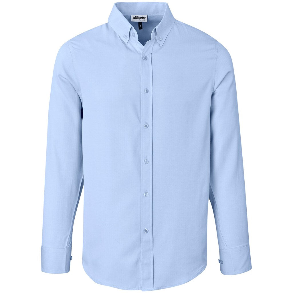 Mens Long Sleeve Nottingham Shirt - SKY BLUE