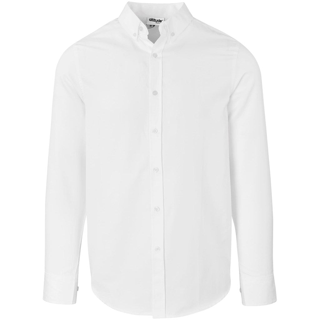 Mens Long Sleeve Nottingham Shirt - WHITE