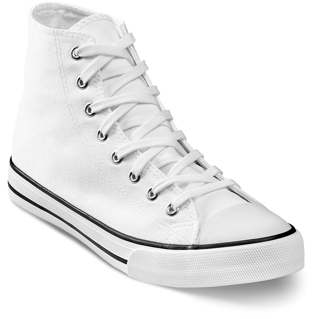 Unisex Retro High Top Canvas Sneaker - WHITE
