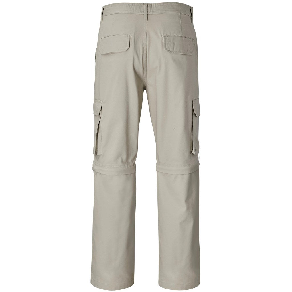 Mens Cargo Zip Off Pants - Stone