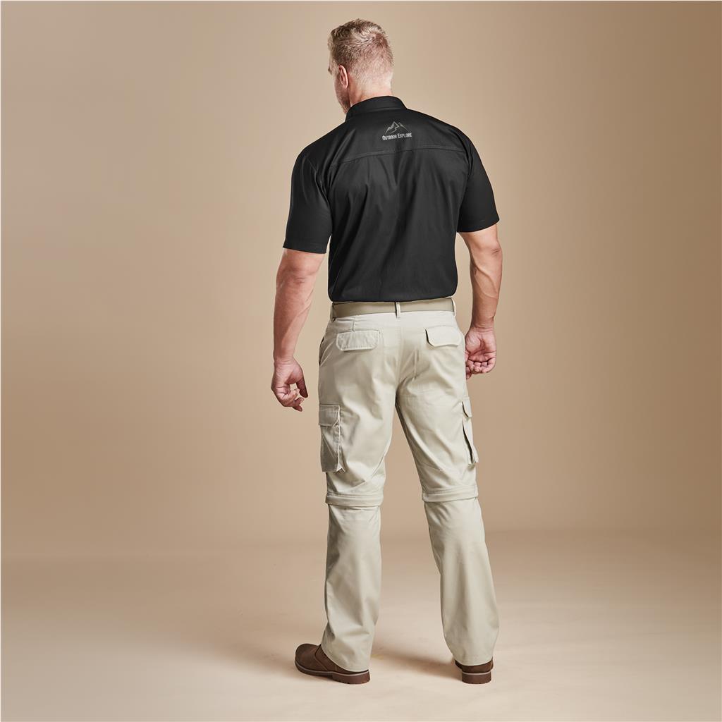 Mens Cargo Zip Off Pants - Stone