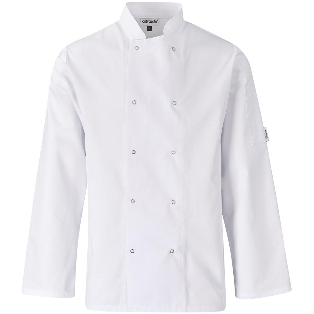 Unisex Long Sleeve Zest Chef Jacket - WHITE