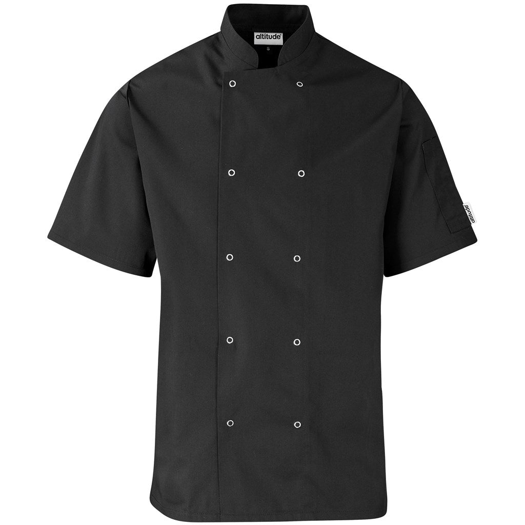 Unisex Short Sleeve Zest Chef Jacket - BLACK
