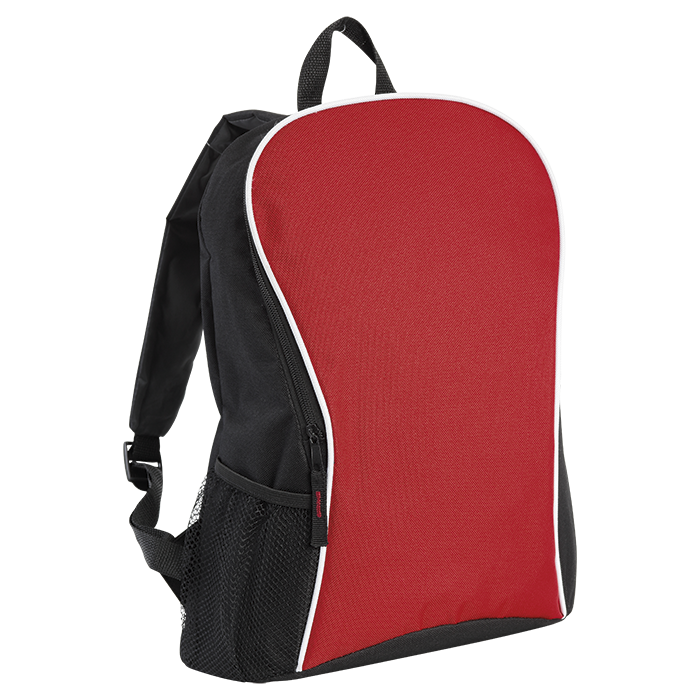 Curve and Arch Design Backpack - Red