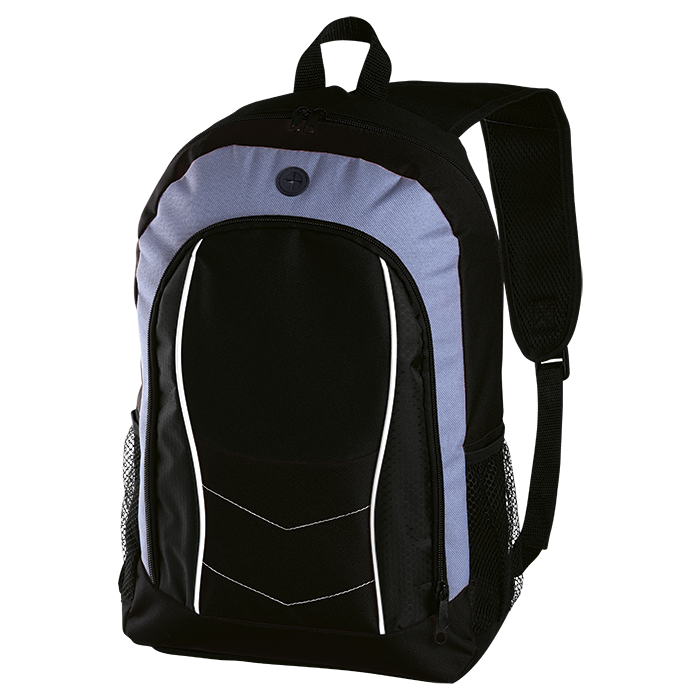 Arrow Design Backpack with Front Flap - Black