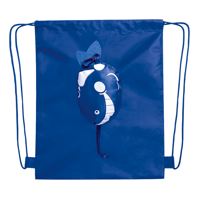 Kissa Foldable Drawstring Bag - Blue