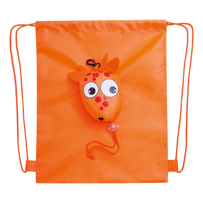 Kissa Foldable Drawstring Bag - Orange