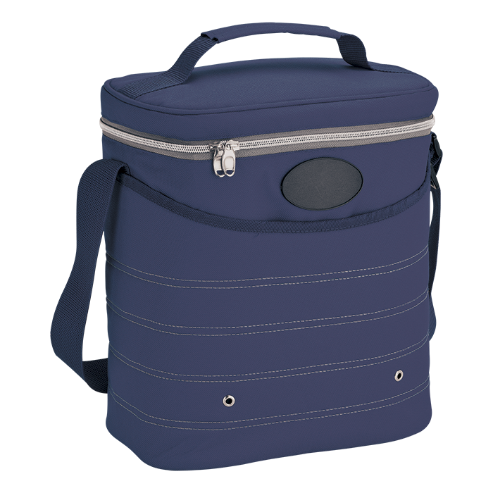 Oval Cooler Bag with Shoulder Strap - Navy