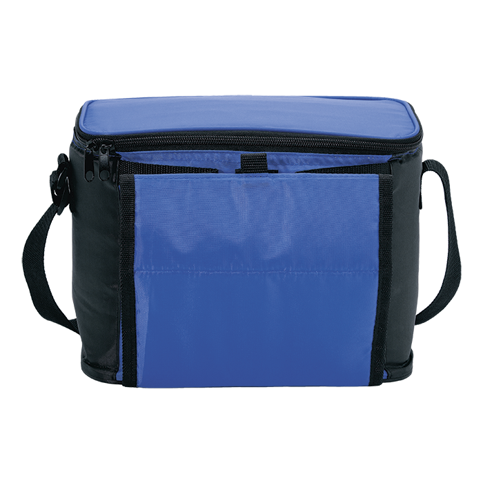 Cooler with Folding Cup Holders - Blue