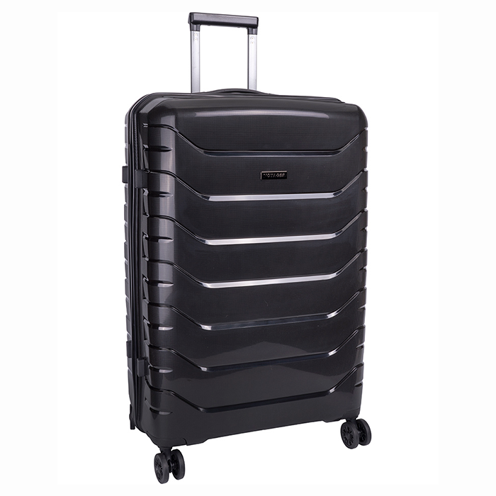 Voyager Cabana Large 4 Wheel Trolley Case - Black