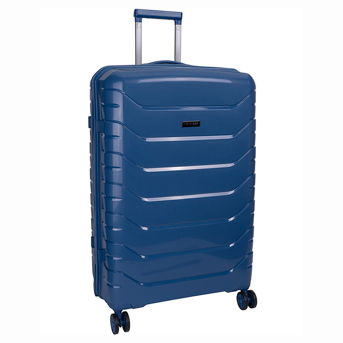 Voyager Cabana Large 4 Wheel Trolley Case - Blue