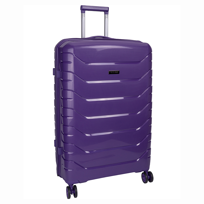 Voyager Cabana Large 4 Wheel Trolley Case - Purple