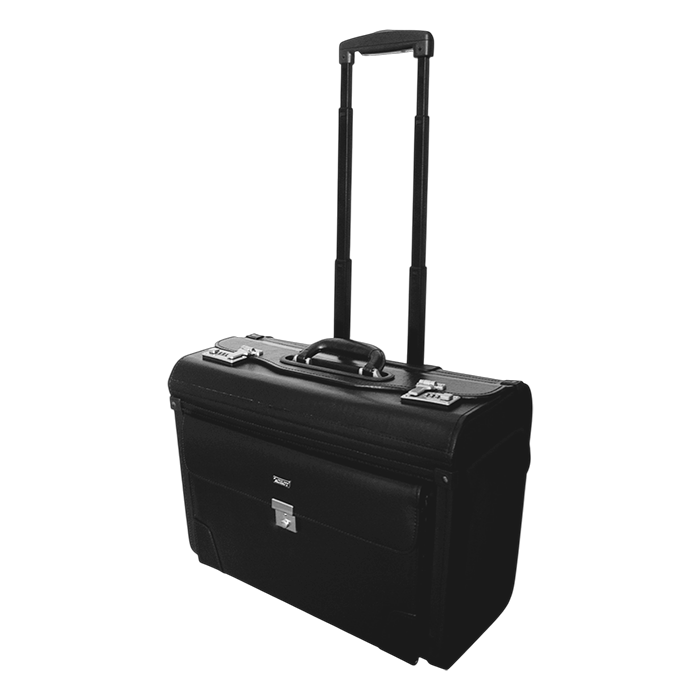 Tosca Laptop Pilot Case With Wheels - Black