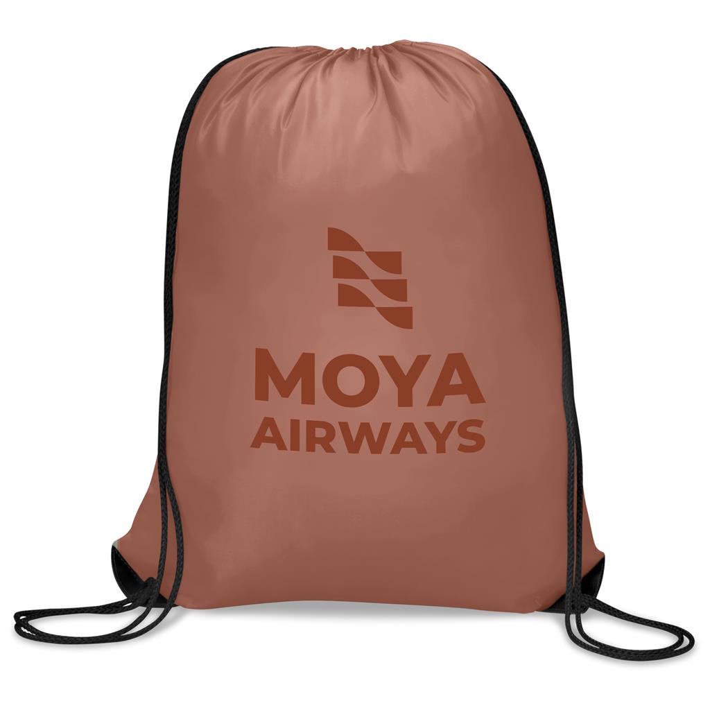 Symphony 210D Drawstring Bag - BURNT ORANGE