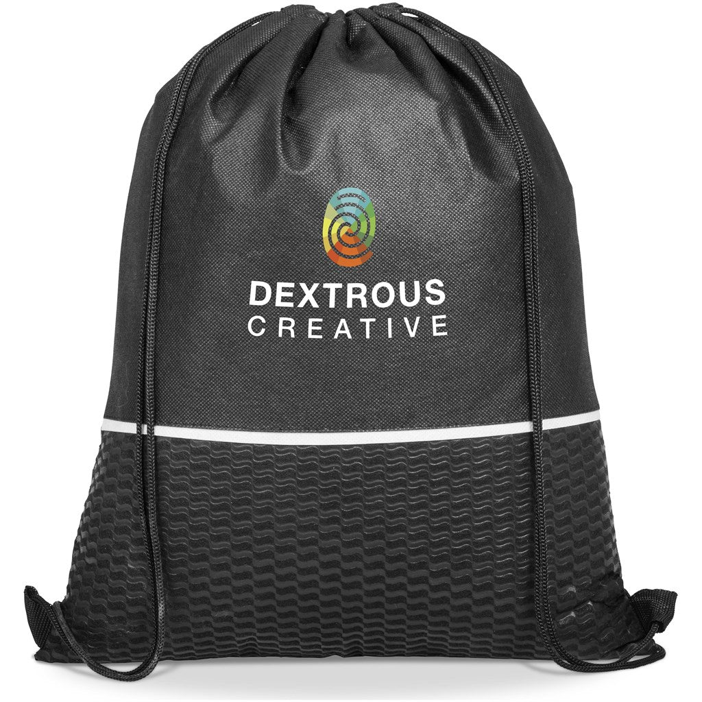Brighton Non-Woven Drawstring Bag - BLACK
