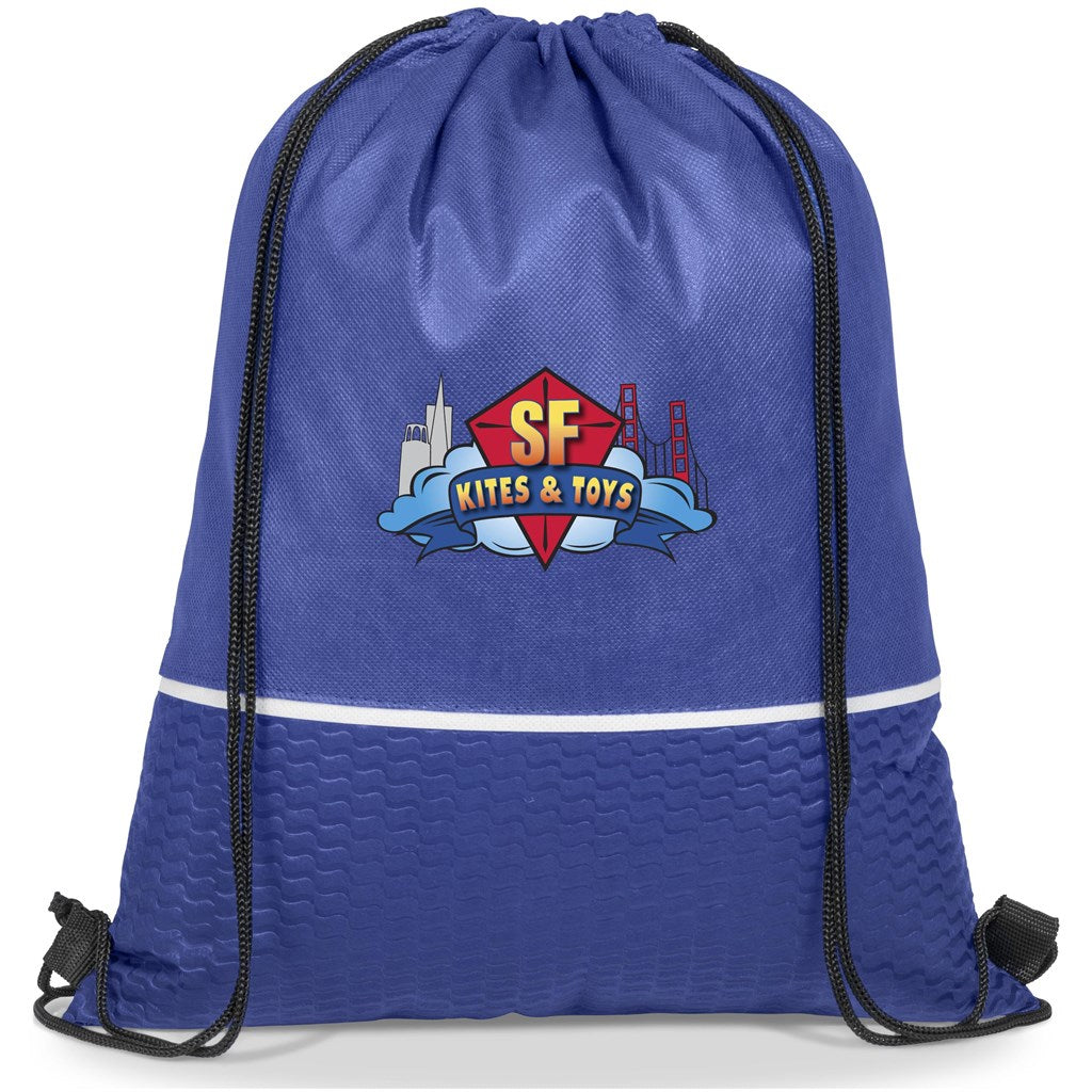 Brighton Non-Woven Drawstring Bag - BLUE