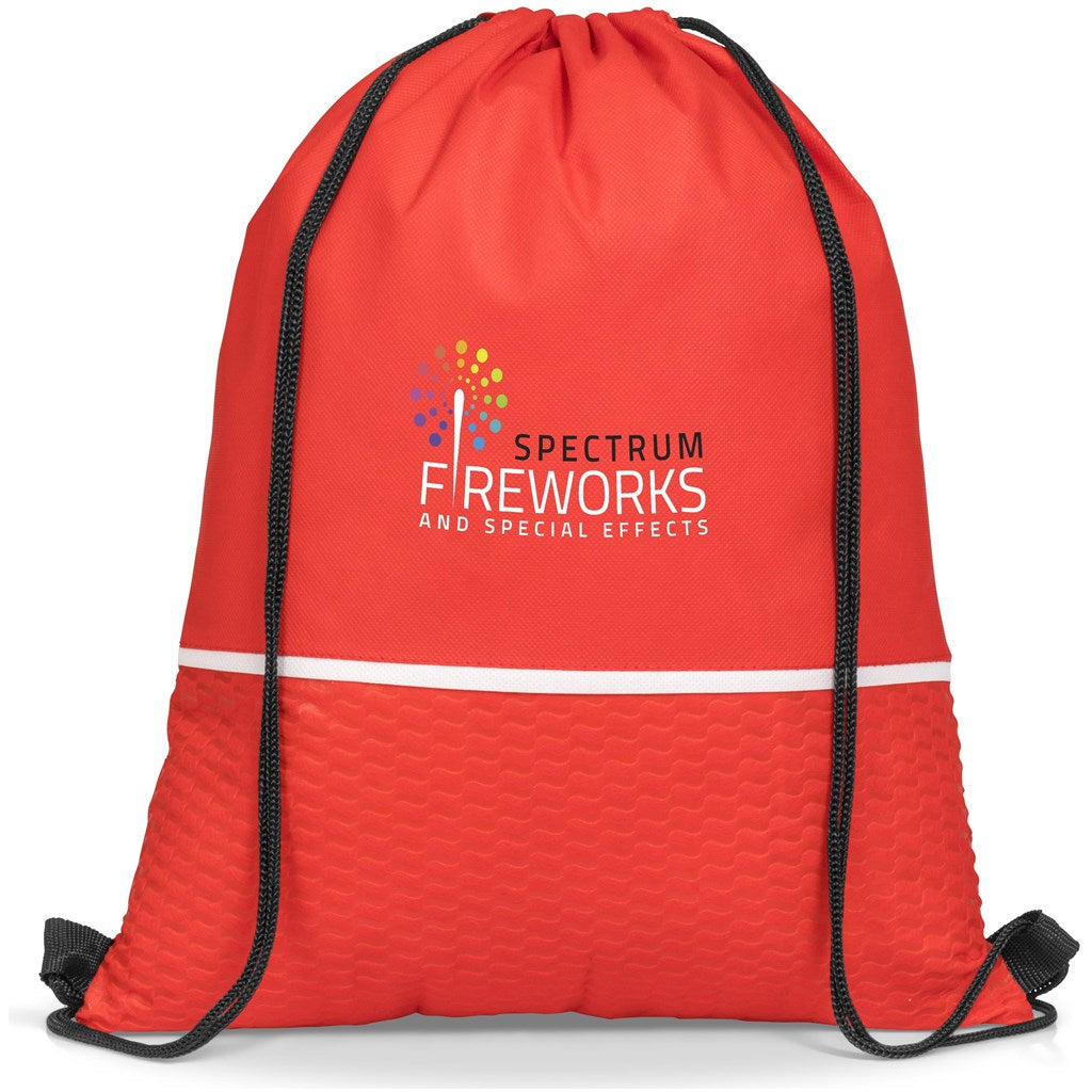Brighton Non-Woven Drawstring Bag - RED