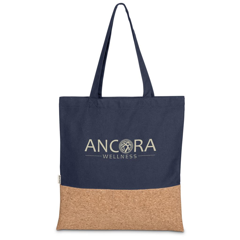 Okiyo Shukaku Cork & Cotton Shopper - NAVY