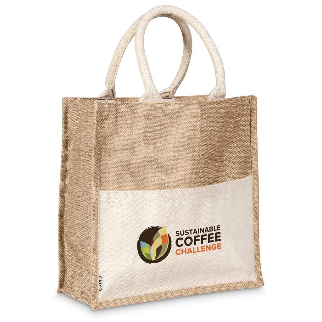 Okiyo Kachi Jute & Cotton Tote - NATURAL