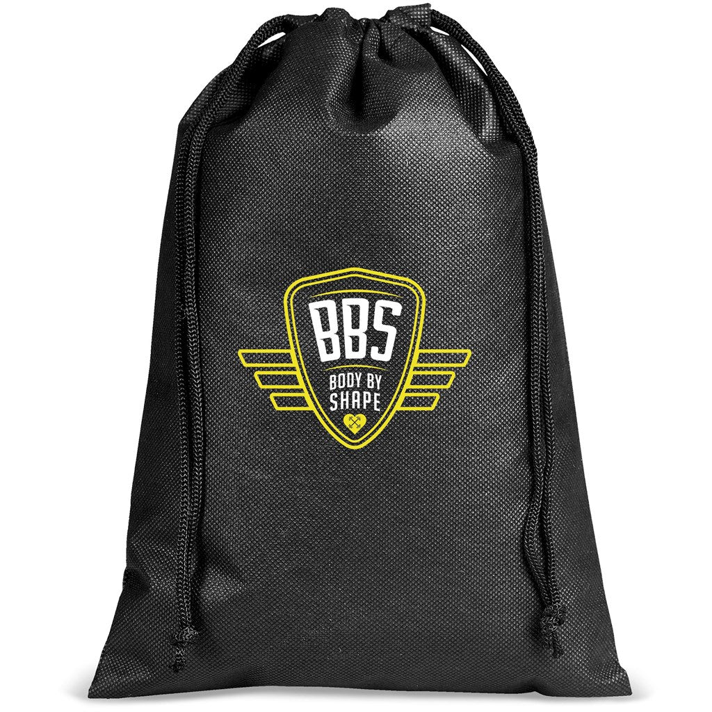 Quando Non-Woven Drawstring Pouch - BLACK