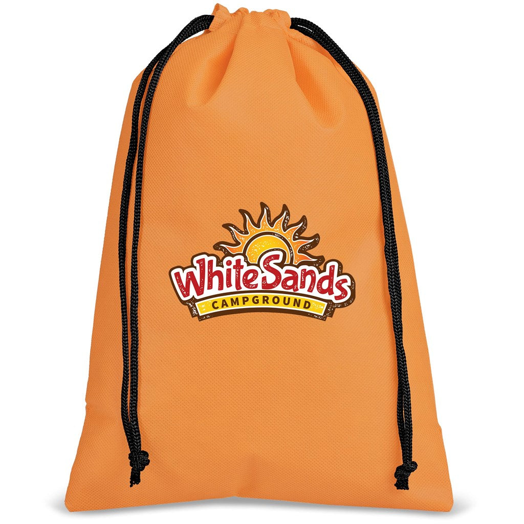 Quando Non-Woven Drawstring Pouch - ORANGE