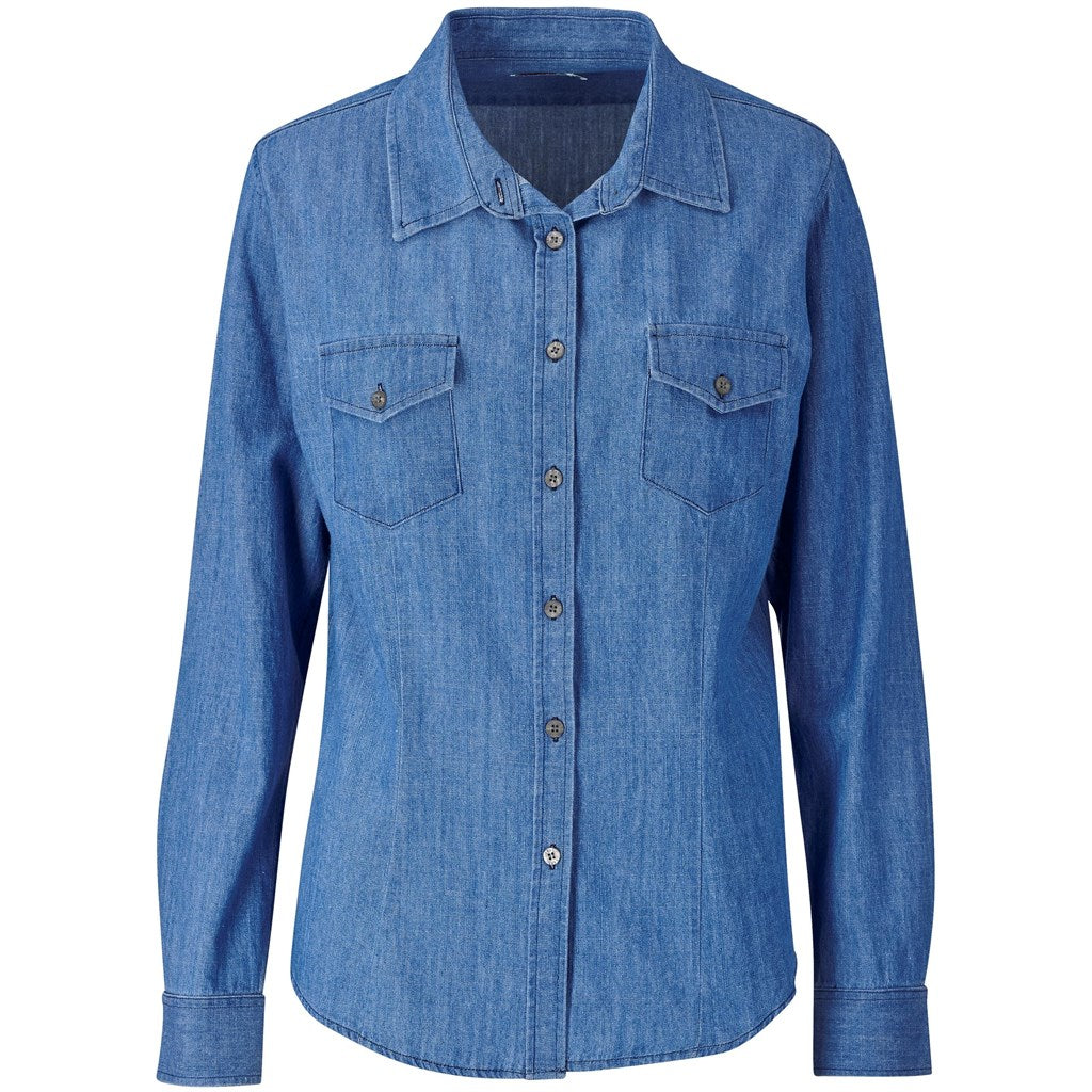 Ladies Long Sleeve Eastwood Shirt - BLUE