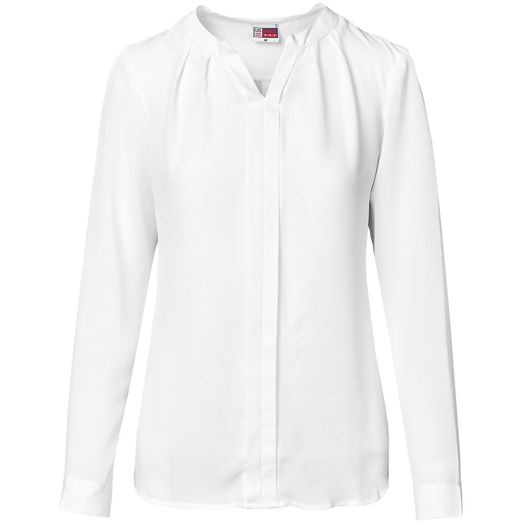 Ladies Long Sleeve Zenobia Blouse - WHITE