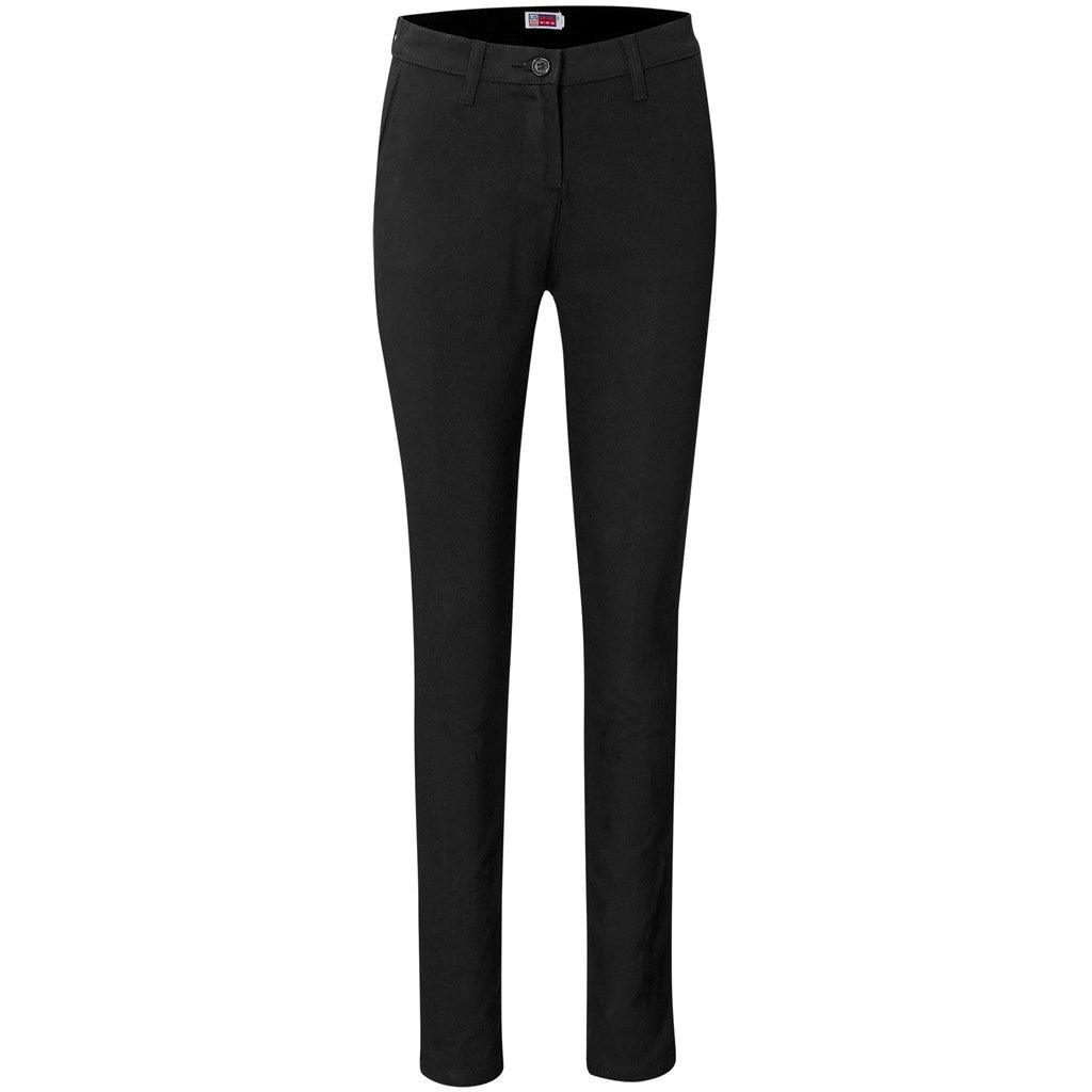 Ladies Superb Stretch Chino Pants - BLACK