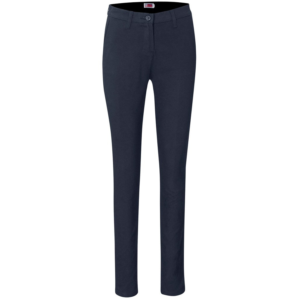 Ladies Superb Stretch Chino Pants - NAVY