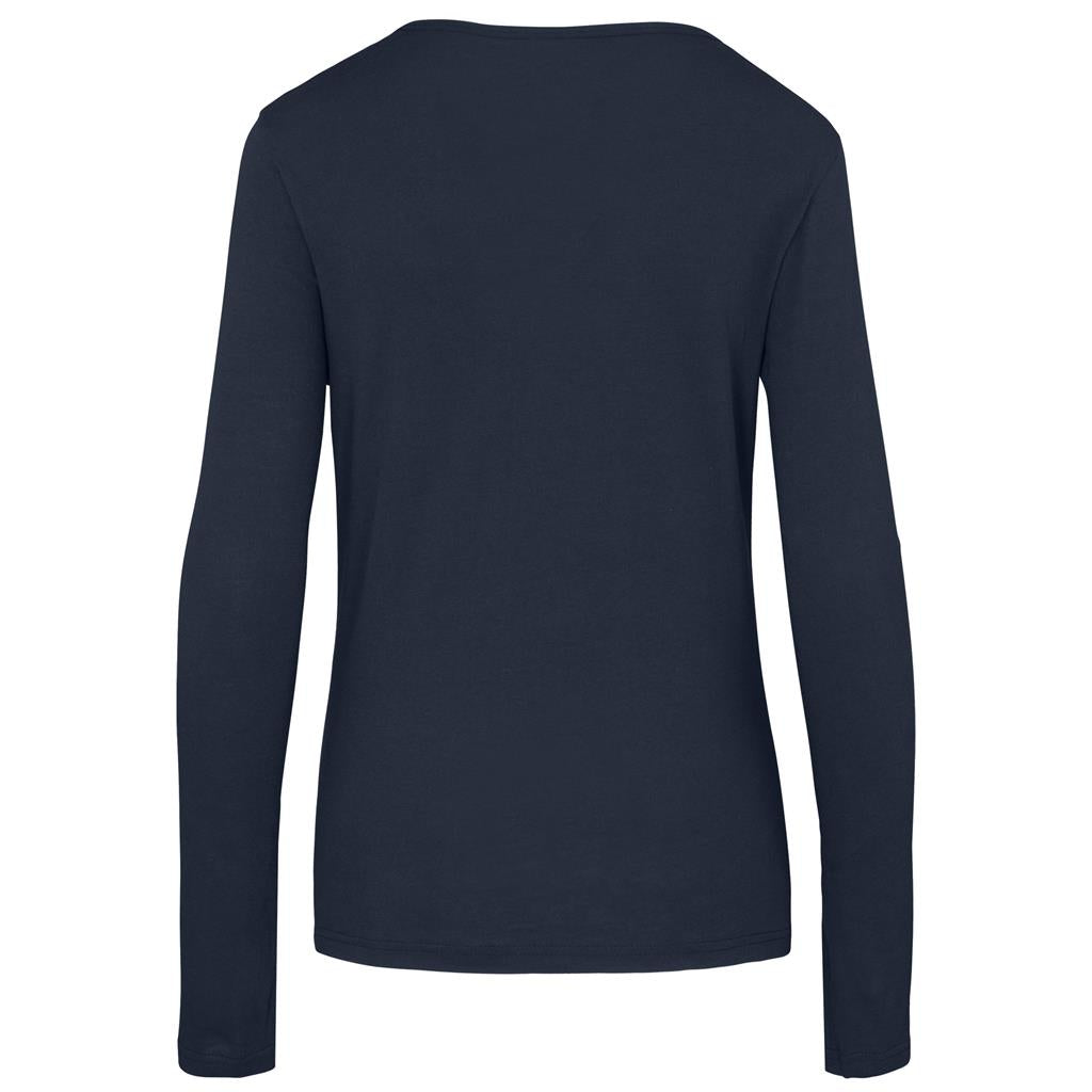 Ladies Long Sleeve Portland T-Shirt - Navy