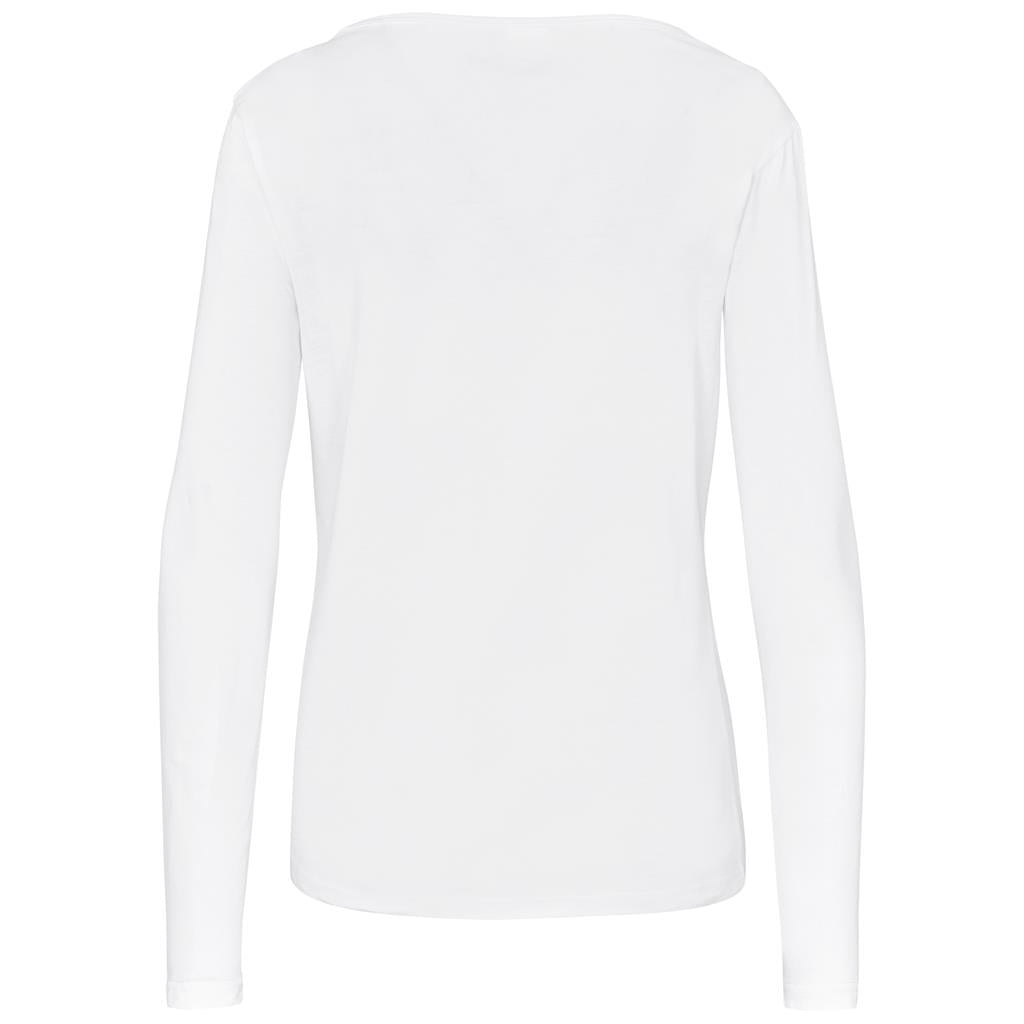 Ladies Long Sleeve Portland T-Shirt - White